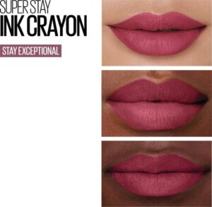 Maybelline Superstay Ink Crayon Matte Lipstick   25 Stay Exceptional   Purple   14 Gr - Afbeelding 19