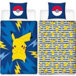 Pokemon Dekbed Overtrek Pikachu - 140 x 200 cm Dubbelzijdig Dekbedovertrek - 1 persoons - 1 Kussensloop