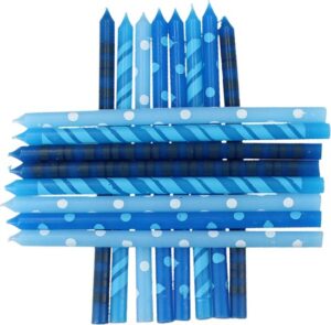 Blauwe Verjaardag Kaarsjes voor op de Taart - 16 stuks - 13x6x2 cm | Taartdecoratie Feestkaarsjes | Kaarsen - Afbeelding 3