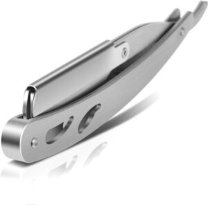 Rvs Scheermes Mannen inclusief 10 double edge scheermesjes - Barbiersmes - Shavette - Kappers Mes - Klassiek open scheermes - Klapmes - Afbeelding 3