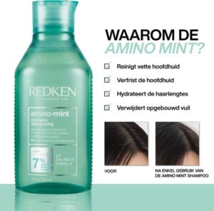Redken Amino Mint Shampoo - Reinigt vette hoofdhuid en verlicht hoofdhuid irritatie - 300 ml - Afbeelding 7