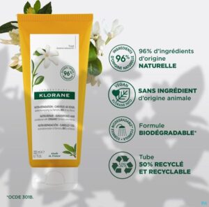 Klorane rijke herstellende haarbalsem - Aan zonlicht blootgesteld haar - Met BIO tamanu en monoï - Afbeelding 6