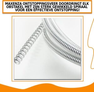 Maxenza Ontstoppingsveer - Rioolontstopping - Afvoerontstopper - Gootsteenontstopper - Handschoenen - 5 Meter - Afbeelding 16