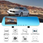 Full HD auto dashcam spiegel, autoblackbox DVR, voor en achter camera. - Afbeelding 8