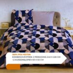 Casino Dekbedovertrek Tweepersoons Inclusief instopstrook Met Knopen - 100% Polyester - Inclusief Kussenslopen - 240 x 220 cm + 63 x 63 cm