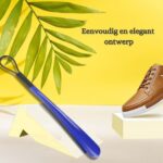 Maxenza Schoenlepel Kunststof met Poetsborstel - Schoenlepel met Poetsborstel -39 cm Kunststof Schoenlepel - Poetsborstel Schoenlepel - Blauw - Afbeelding 4