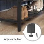 Maxenza Home LBS75X Schoenenbank met Zitje - Industrieel Schoenenrek Zwart - Hout en Metaal - Multifunctioneel Schoenenrekje - Afbeelding 2