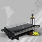 Sogo Grill Line SS-7126 Tosti Apparaat - 1000W Panini Press en Sandwichmaker met Antiaanbaklaag. Nu inclusief een glazen oliefles van Maxenza