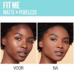 Maybelline New York - Fit Me Matte + Poreless Foundation - 334 Warm Tan - Medium Dekkende Foundation met Matte Finish voor de Normale tot Vette Huid - 30 ml - Afbeelding 2