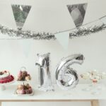 Boland - Folieballon '2' zilver (36 cm) 2 - Zilver - Cijfer ballon - Afbeelding 2