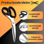 Maxenza Deluxe Textielschaar van 25cm in combinatie met een Meetlint van 150cm - Kleermakersschaar - Stoffenschaar - Afbeelding 31