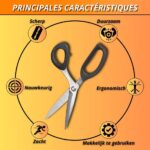 Maxenza Deluxe Textielschaar van 25cm in combinatie met een Meetlint van 150cm - Kleermakersschaar - Stoffenschaar - Afbeelding 13