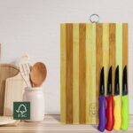 Maxenza Houten Snijplank (30x20x1,5 cm) & 4 RVS Fruitmessen (17 cm) Set - Premium Keukenaccessoires - Snijplank Hout - Afbeelding 6