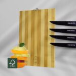 Maxenza Houten Snijplank (30x20x1,5 cm) & 4 RVS Fruitmessen (17 cm) Set - Premium Keukenaccessoires - Snijplank Hout - Afbeelding 7