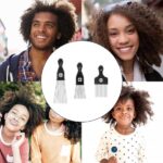 Maxenza Afro Kam - Afro Comb - Afro Pick - Styling Pik Afro Comb - Set van 3 Maten en 3 Soorten - Zwart - Afbeelding 2