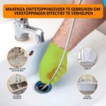 Maxenza Ontstoppingsveer - Rioolontstopping - Afvoerontstopper - Gootsteenontstopper - Handschoenen - 5 Meter - Afbeelding 6