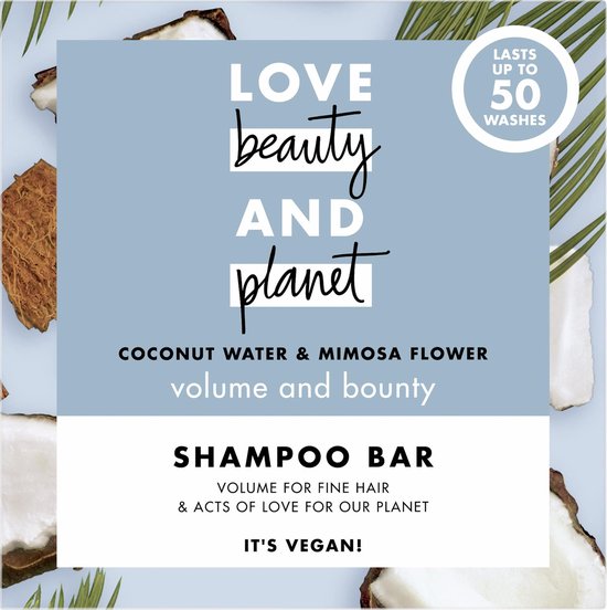 550x552-44 Love Beauty and Planet Shampoo Bar Coconut Water & Mimosa Flower - 90 gram - Afbeelding 1