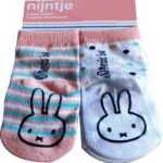 Nijntje Sokken - 12-18 Maanden - 2 Paar - Zalm Roze - Wit - Roze - MIffy - Nijntje - Afbeelding 3