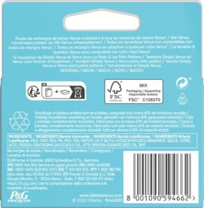 Gillette Venus Smooth - Mesjes Met Beschermende Kussentjes - 4 Navulmesjes - Afbeelding 4