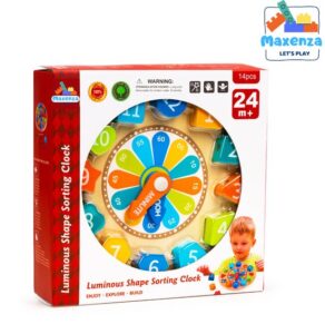 Maxenza PH051006 Glow In The Dark Educatieve 3-in-1 Houten Klok Voor Kinderen Vanaf 3 Jaar - Afbeelding 3