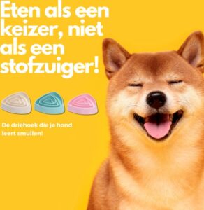 Maxenza Anti-Schrok Driehoek Voerbak voor Honden - Traag Voeden voor Betere Spijsvertering - Beige - Afbeelding 2