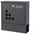 Maxenza Home Solutions HPB2210K-GS Wandbrievenbus - Hoogwaardig Gegalvaniseerd RVS - Slot - Krantenhouder - Zwart