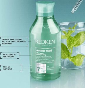Redken Amino Mint Shampoo - Reinigt vette hoofdhuid en verlicht hoofdhuid irritatie - 300 ml - Afbeelding 3