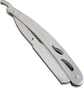 Klassiek barbiersmes: scheren als bij de kapper! Open straight edge klapmes - scheermes - razor - cutthroat van RVS roestvrij staal. Inclusief 10 vervangbare scheermesjes! - Afbeelding 3