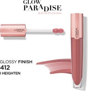 L'Oréal Paris Glow Paradise Balm in Gloss - Volumegevende Lipgloss Verrijkt met Hyaluronzuur - 412 I Heighten - Nude - 7 ml - Afbeelding 4