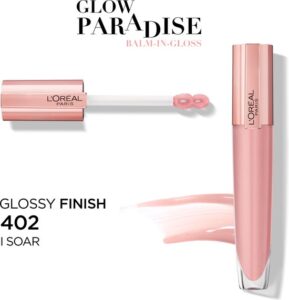 L'Oréal Paris Glow Paradise Balm in Gloss - Volumegevende Lipgloss Verrijkt met Hyaluronzuur - 402 I Soar - Transparant Roze - 7 ml - Afbeelding 2