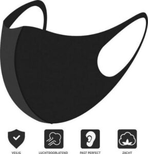 Suriv Protect Mondmaskers - Mondkapjes - Wasbaar - Herbruikbaar - 3 stuks - Zwart