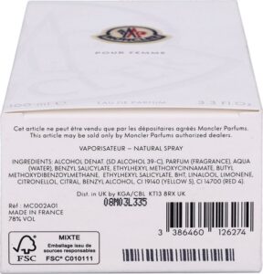 Moncler Pour Femme Eau De Parfum Spray 100 Ml For Women - Afbeelding 3