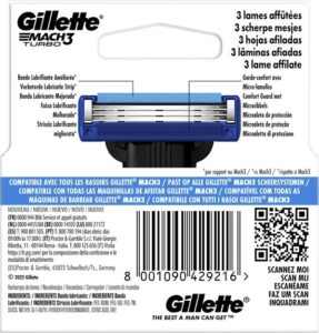 Lames De Rasoir Pour Homme Mach3 Turbo X4 GILLETTE - Afbeelding 4