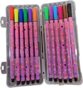 Rainbow High viltstiften 12 delig - Levendige kleuren - Back to School - Inclusief koker - Afbeelding 2