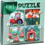 Wins 4-in-1 Legpuzzel Voor kinderen - Op De Boerderij - 31 Puzzelstukjes - 3+