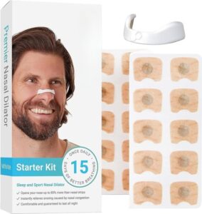 Anti Snurk Neusstrips - Neusspreider - Neuspleisters - Normale Huid - Magnetische Neusstrip - Starterskit - 15 stuks - Wit - Goede Nachtrust - Beigevriendelijk - Ideaal bij Verkoudheid en Allergieën