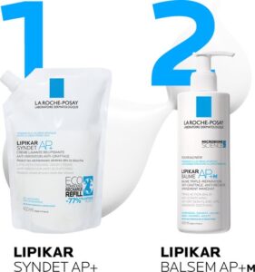 La Roche-Posay Lipikar Syndet AP+ reiniging - navulverpakking - Douchemiddel - voor een gevoelige en droge huid - 400ml - Afbeelding 2