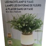 LED nachtlamp & vaas ø 12 cm | Moederdag cadeautje