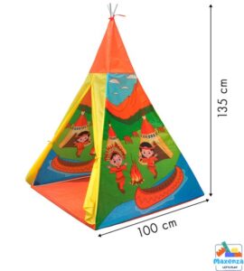 Maxenza 8707 Let’s Play Plug & Play XXL Tipi Tent - 100 x 100 x 135 cm - Voor Jongens vanaf 3 jaar - Afbeelding 3