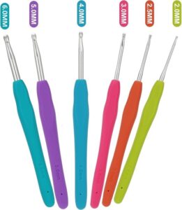 Maxenza Deluxe Haaknaaldenset met Softgrip en Schaar - Haaknaalden - Ergonomische Haaknaaldenset - 7 Delig - Afbeelding 2