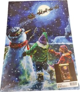 Canvas op houten frame - Arrenslee Sneeuwpop - schilderij - Doek - Board - 28 x 38 cm