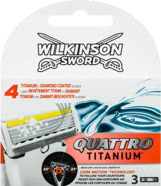 550x635-3 Wilkinson Quattro Titanium Scheermesjes - 3 stuks - Afbeelding 1