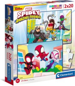 Clementoni - Marvel Spidey en Zijn Geweldige Vrienden - Set van 2 puzzels - 2x20 Stukjes - Afbeelding 2
