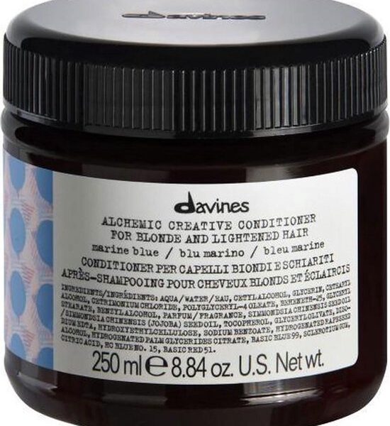 Conditioner for Blonde or Graying Hair Davines Alchemic Marine Blue 250 ml
