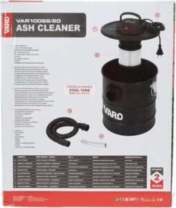 Varo 1200W 20 liter As stofzuiger- openhaard- bbq - zuigt as tot 40 graden - Afbeelding 3