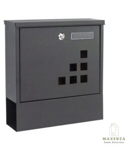 Maxenza Home Solutions HPB2210K-GS Wandbrievenbus - Hoogwaardig Gegalvaniseerd RVS - Slot - Krantenhouder - Zwart - Afbeelding 4