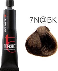 Goldwell Haarverf Topchic Permanent Hair Color 7N@BK Medium Blonde Elumenated Beige Copper - Afbeelding 5