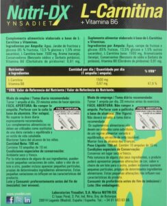 Voedingssupplement Naturtierra Nutri Dx L-carnitine Vitamine B6 (10 uds) - Afbeelding 3