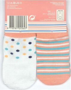 Nijntje Sokken - 12-18 Maanden - 2 Paar - Zalm Roze - Wit - Roze - MIffy - Nijntje - Afbeelding 2