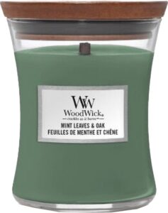 WoodWick - Mint Leaves & Oak Medium Candle - Afbeelding 4